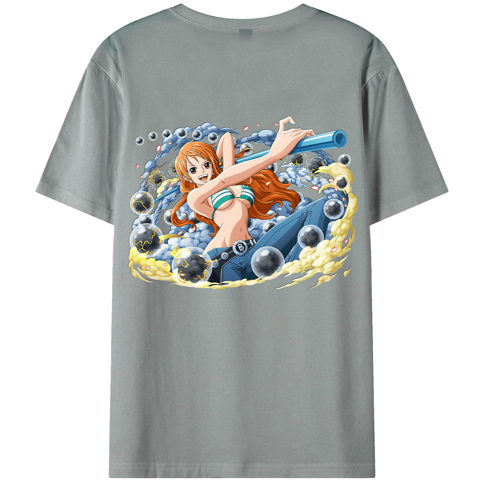 （画像用） ワンピース ナミ ONE PIECE Nami 綿100％ メンズ半袖Tシャツ（バックプリント） 通気性